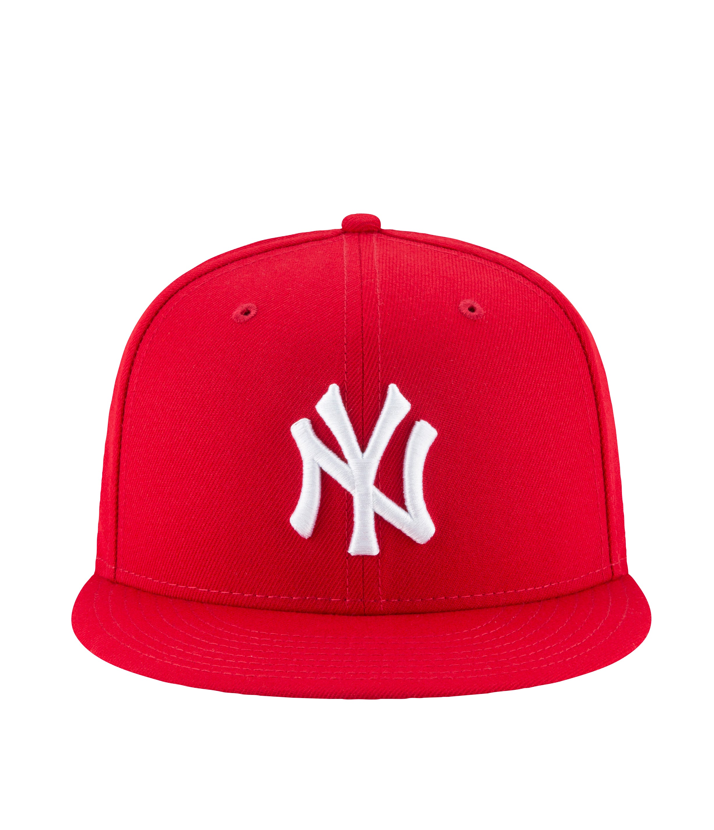5950 YANKEES WHITE ON RED FITTED HAT